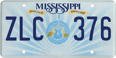 MS license plate ZLC376