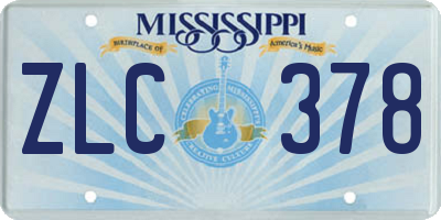 MS license plate ZLC378