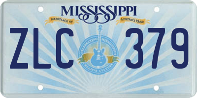MS license plate ZLC379