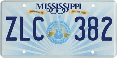 MS license plate ZLC382