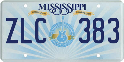 MS license plate ZLC383