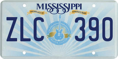 MS license plate ZLC390