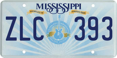 MS license plate ZLC393