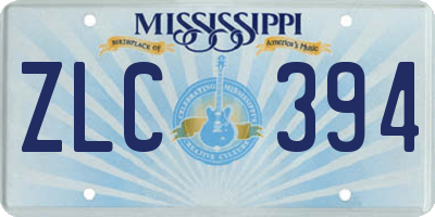 MS license plate ZLC394