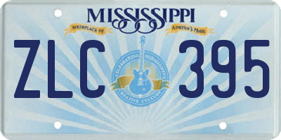 MS license plate ZLC395