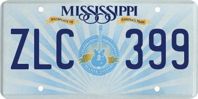 MS license plate ZLC399