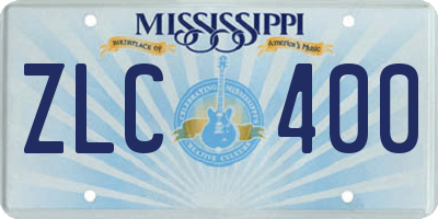 MS license plate ZLC400