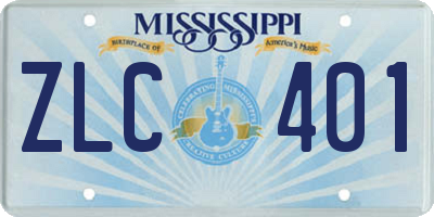 MS license plate ZLC401