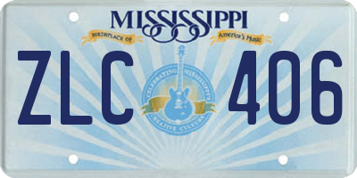 MS license plate ZLC406