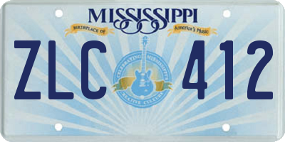 MS license plate ZLC412