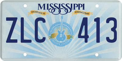 MS license plate ZLC413