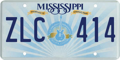 MS license plate ZLC414