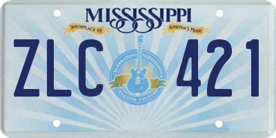 MS license plate ZLC421