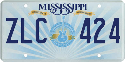 MS license plate ZLC424