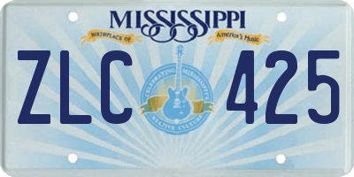 MS license plate ZLC425