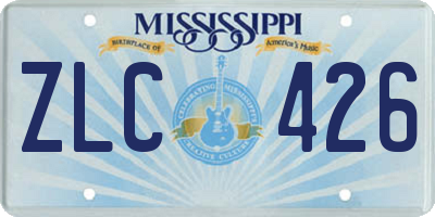 MS license plate ZLC426