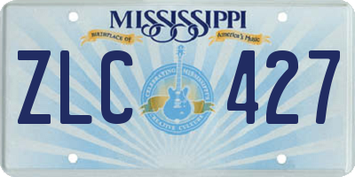 MS license plate ZLC427