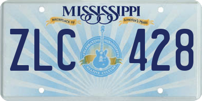 MS license plate ZLC428