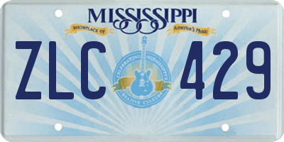 MS license plate ZLC429