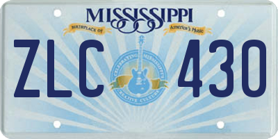MS license plate ZLC430