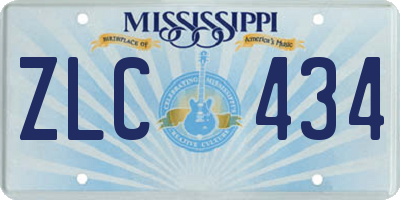MS license plate ZLC434