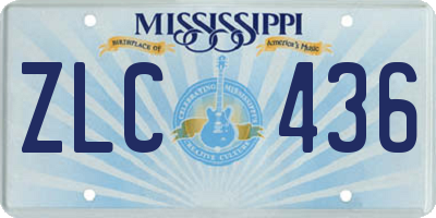 MS license plate ZLC436