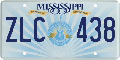 MS license plate ZLC438