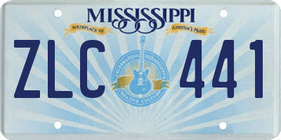 MS license plate ZLC441
