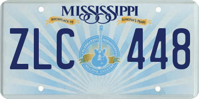 MS license plate ZLC448