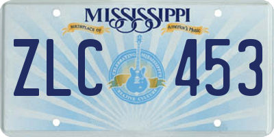 MS license plate ZLC453