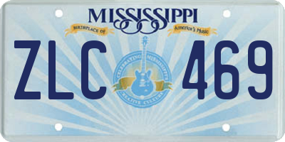 MS license plate ZLC469