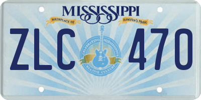 MS license plate ZLC470