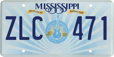 MS license plate ZLC471