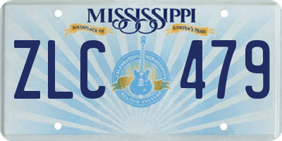 MS license plate ZLC479