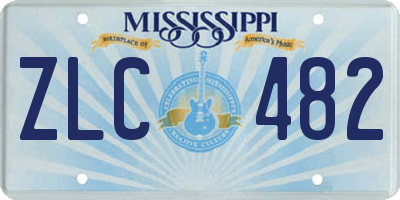MS license plate ZLC482