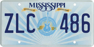 MS license plate ZLC486