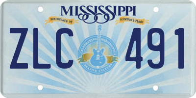 MS license plate ZLC491