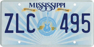 MS license plate ZLC495