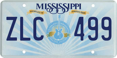 MS license plate ZLC499