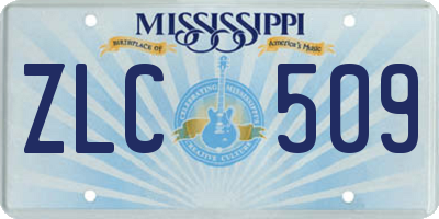 MS license plate ZLC509