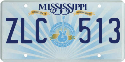 MS license plate ZLC513