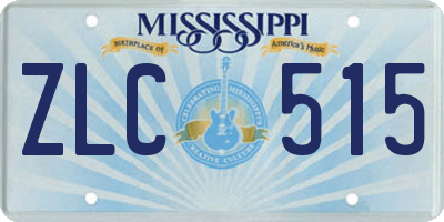 MS license plate ZLC515