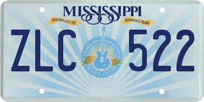 MS license plate ZLC522