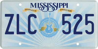 MS license plate ZLC525