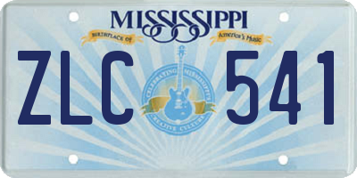 MS license plate ZLC541
