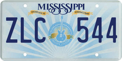 MS license plate ZLC544