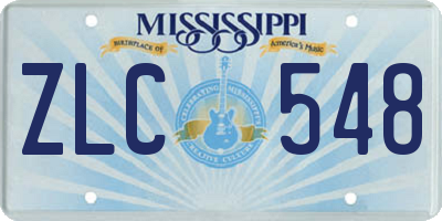 MS license plate ZLC548