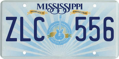 MS license plate ZLC556