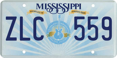 MS license plate ZLC559