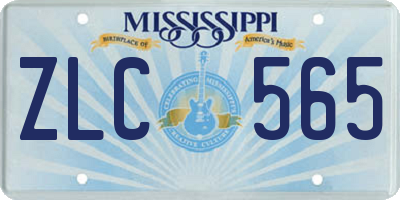 MS license plate ZLC565